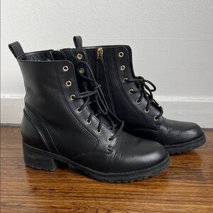 Cole Haan Camea Leather Combat Boots